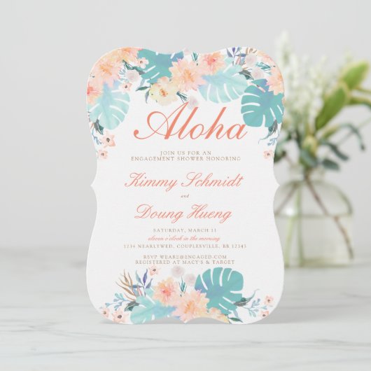 Luau Verloving Uitnodiging (Staand voorkant)