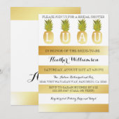 Luau Vrijgezellenfeest Gold Invitation Kaart (Voorkant / Achterkant)