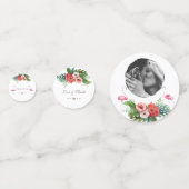 Luau Wedding Birthday Flamingo Floral Gold Confetti (Voorkanten)