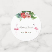 Luau Wedding Birthday Flamingo Floral Gold Confetti (Kleine voorkant)