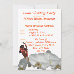 Luau Wedding Party for Couples Invitation Kaart