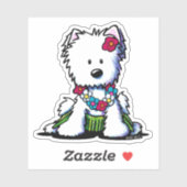 Luau Westie op maat gesneden vinyl Sticker (Vel)