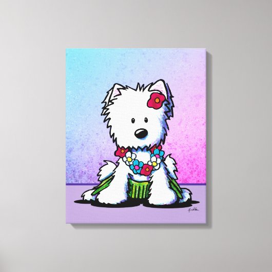 Luau Westie Terrier Hond Canvas Print (Voorkant)