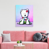 Luau Westie Terrier Hond Canvas Print (Insitu (Woonkamer))