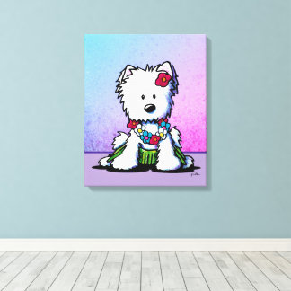 Luau Westie Terrier Hond Canvas Print
