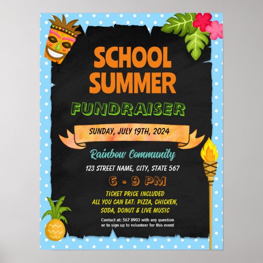 Luau zomer school leraar flyer poster (Voorkant)