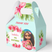 Luau Zomer Verjaardag Tropisch Strand Meisje Groot Bedankdoosjes (Achterkant)