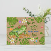 Luau Zomerfeest Tropische Kikker Hawaiian Beach Fu Kaart (Staand voorkant)