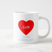 lub dub hart klinkt grappig cardioloog grote koffiekop (Rechts)
