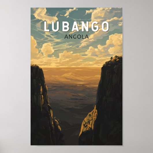 Lubango Angola Travel Art Vintage Poster (Voorkant)