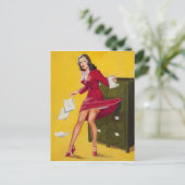 Lubberly Secretary PinUp Briefkaart (Staand voorkant)