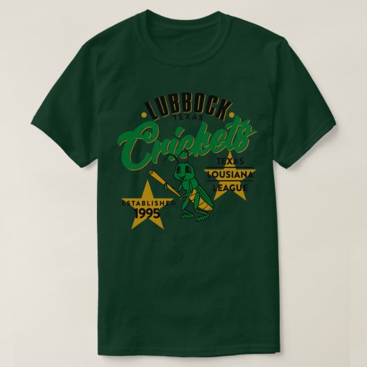 Lubbock Crickets Honkbal T-shirt (Design voorkant)