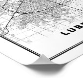 Lubbock Kaart Poster (Hoek)