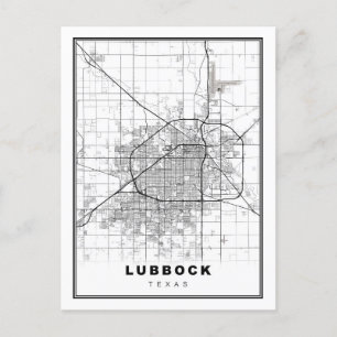 Lubbock Map Briefkaart