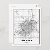 Lubbock Map Briefkaart (Voorkant / Achterkant)