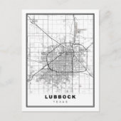 Lubbock Map Briefkaart (Voorkant)