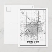 Lubbock Map Feestdagenkaart (Voorkant / Achterkant)