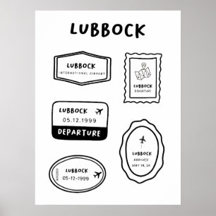 Lubbock - Reisstempel Collectie    ontwerp Poster