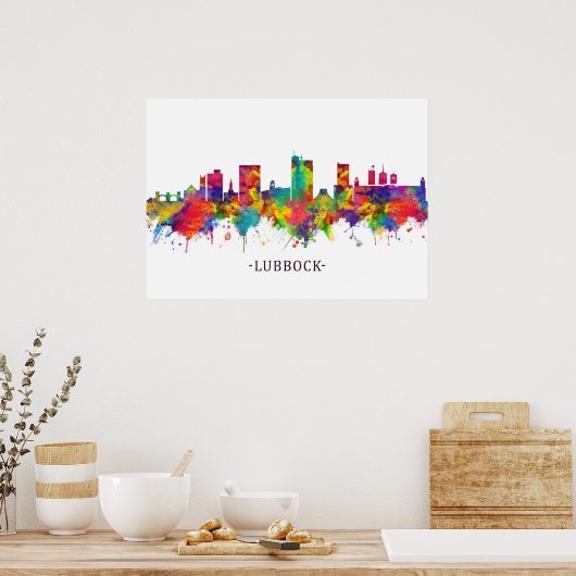 Lubbock Skyline Poster (Keuken)