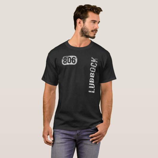 Lubbock Texas 806 Area Code Retro T-shirt (Voorkant volledig)