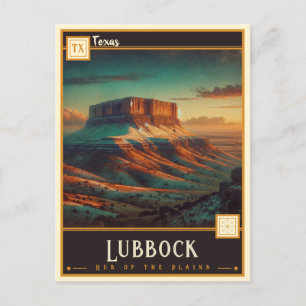 Lubbock, Texas Antiek Briefkaart