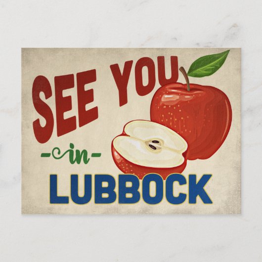 Lubbock Texas Apple - Vintage Travel Briefkaart (Voorkant)