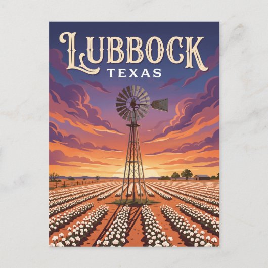 Lubbock Texas Briefkaart (Voorkant)