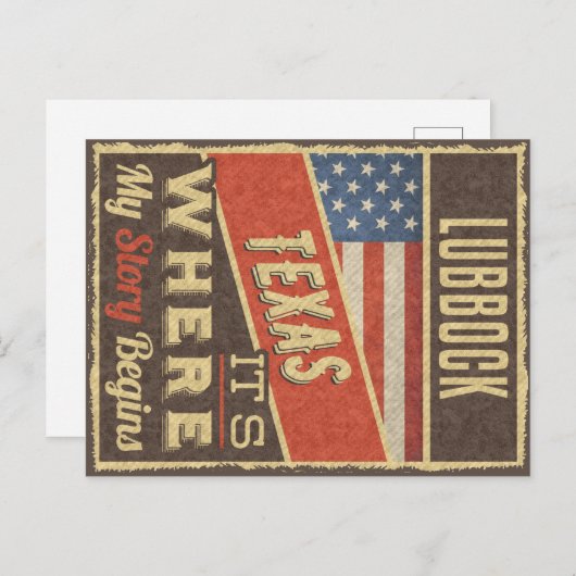 Lubbock Texas Briefkaart (Voorkant / Achterkant)