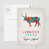 Lubbock Texas Colorful Longhorn Briefkaart (Voorkant / Achterkant)