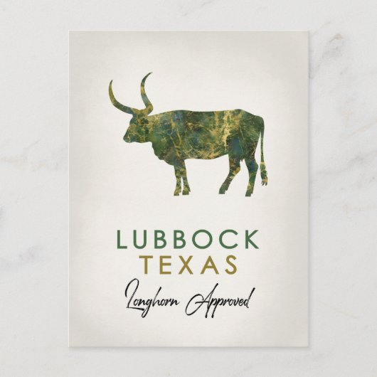 Lubbock Texas Dark Marble Briefkaart (Voorkant)