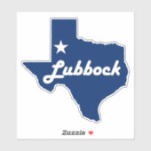 Lubbock, Texas Lone Star State Map Sticker (Vel)
