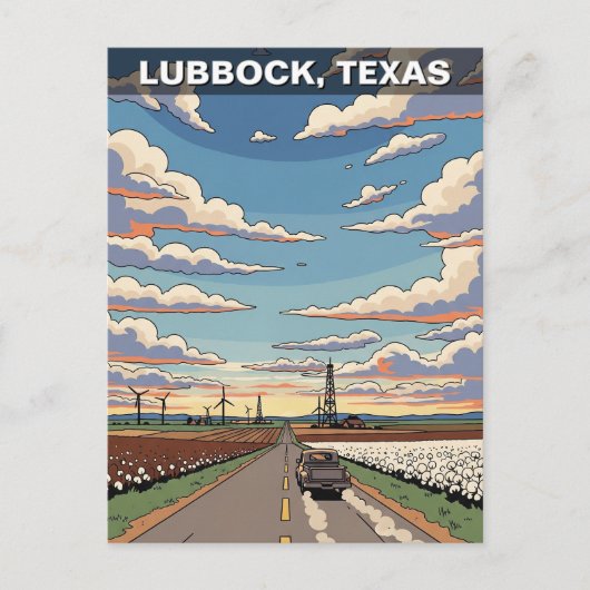 Lubbock Texas Reizen Briefkaart (Voorkant)