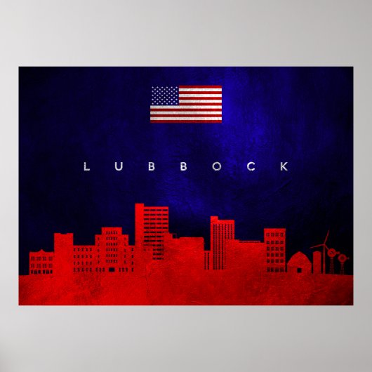 Lubbock Texas Skyline Poster (Voorkant)