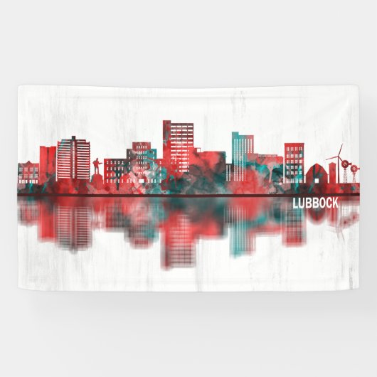 Lubbock Texas Skyline Spandoek (Horizontaal)