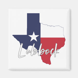 Lubbock, Texas Vlaggenkaart magneet