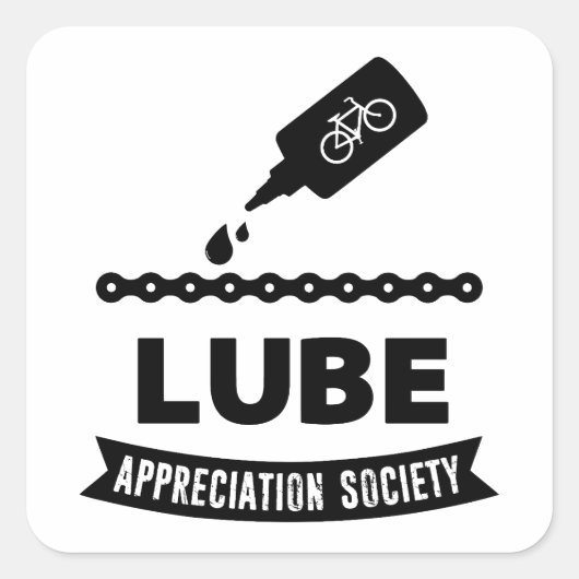 Lube Appreciation Society Fietsen Vierkante Sticker (Voorkant)
