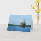 Lubec Channel Lighthosue Painting Kaart (Gele Bloem)