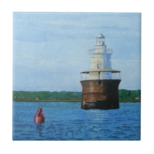 Lubec Channel Lighthosue Painting Tegeltje (Voorkant)