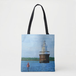 Lubec Channel Lighthosue Painting Tote Bag