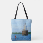 Lubec Channel Lighthosue Painting Tote Bag (Achterkant)