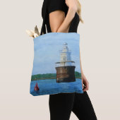 Lubec Channel Lighthosue Painting Tote Bag (Dichtbij)