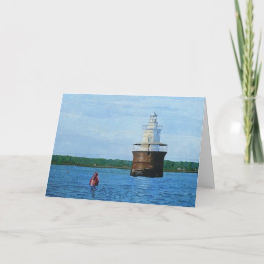 Lubec Channel Vuurtoren Schilderij Kaart (Voorkant)