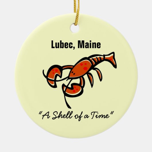 Lubec, Maine Lobster Keramisch Ornament (Voorkant)