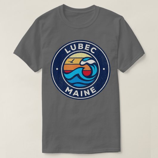 Lubec Maine ME  Nautical Waves Design T-shirt (Design voorkant)