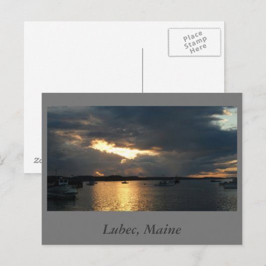 Lubec op Sunset Briefkaart (Voorkant / Achterkant)