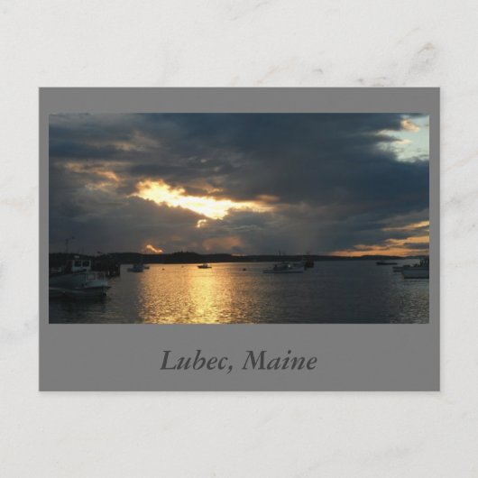 Lubec op Sunset Briefkaart (Voorkant)