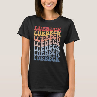 Lübeck City Groovy Retro T-shirt