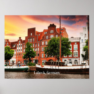 Lubeck Duitsland foto van cityscape Poster