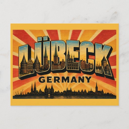 Lübeck Duitsland Holstentor Briefkaart (Voorkant)
