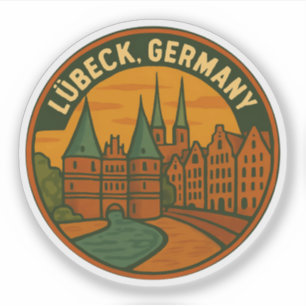 Lübeck Duitsland Holstentor Kunst Sticker
